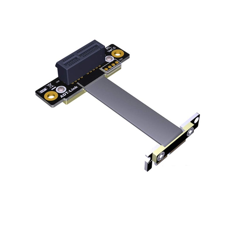 ADT-Link Dual 90Degree Right Angle PCIe 3.0 x1 to x1 Extension Cable R11SL-TL 8G/BPS High Speed PCI Express 1x Riser Card Ribbon Extender - Image 1